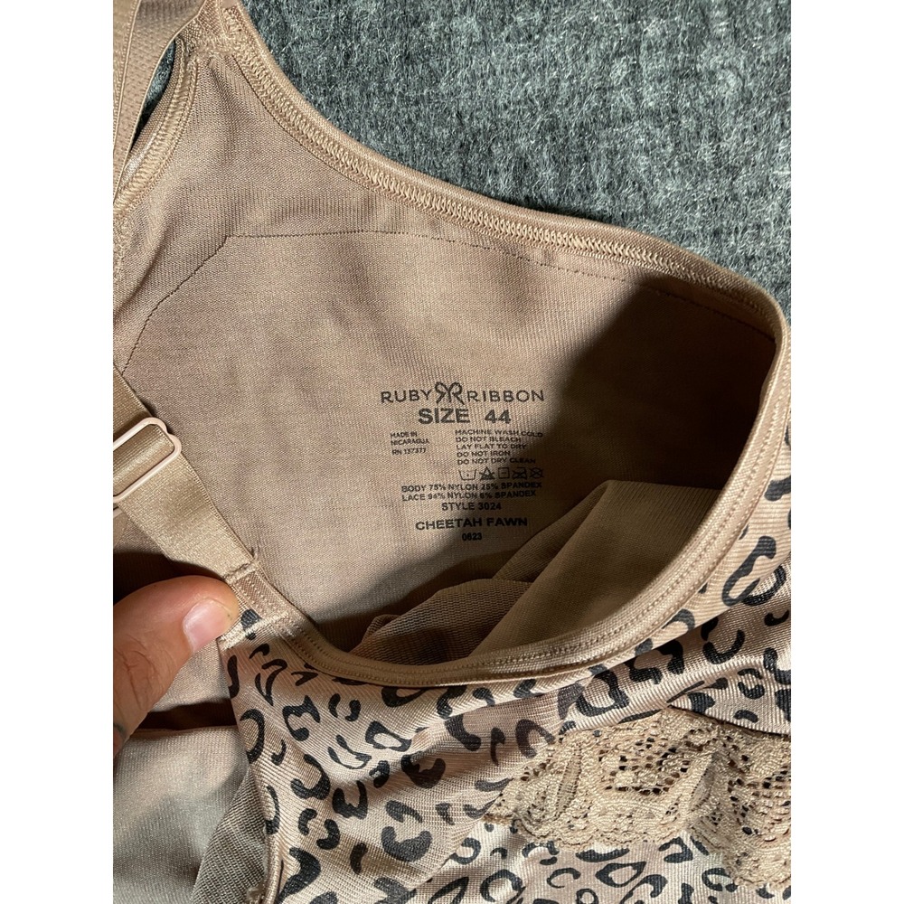 Ruby Ribbon Shapewear Cami Womens 44 Cheetah Fawn Lace Lift Luxe 3024 - Picture 3 of 4